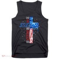 She Loves Jesus And America Too Tank Top thumb 0