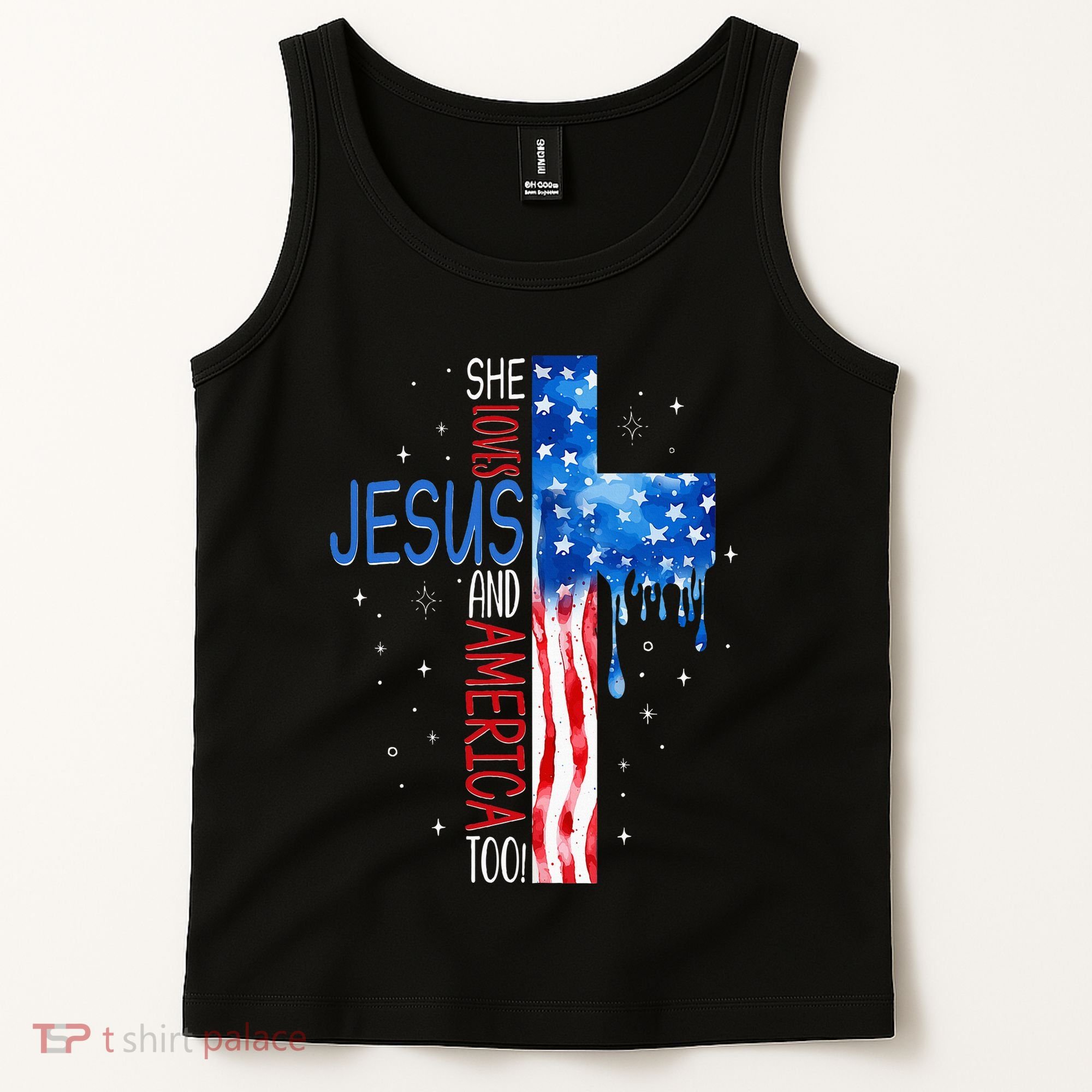 She Loves Jesus And America Too Tank Top