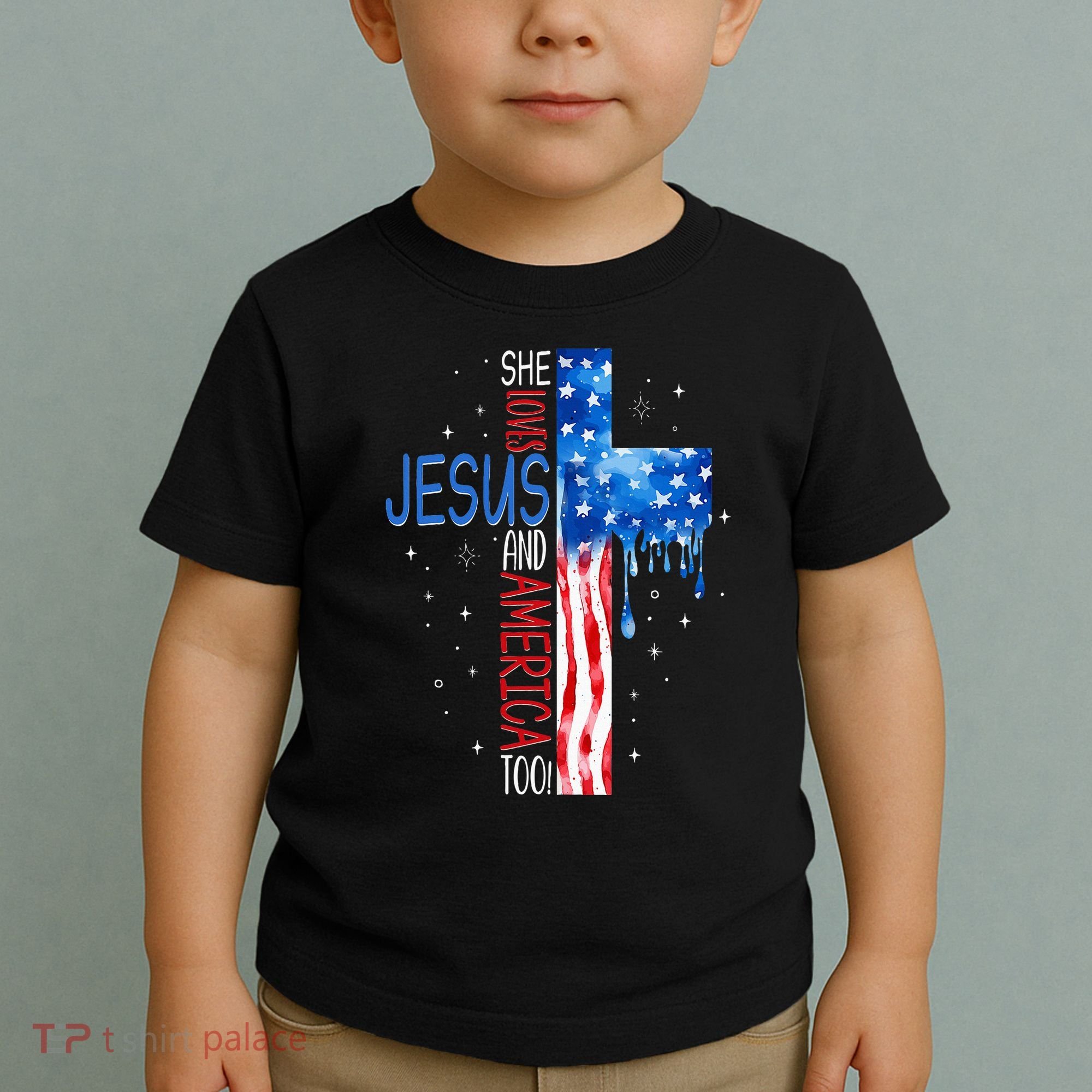 She Loves Jesus And America Too Toddler T-Shirt