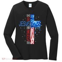 She Loves Jesus And America Too Women's Long Sleeve Shirt thumb 0