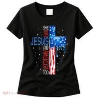 She Loves Jesus And America Too Women's T-Shirt thumb 0