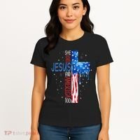 She Loves Jesus And America Too Women's T-Shirt thumb 4