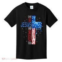 She Loves Jesus And America Too Kids T-Shirt thumb 0