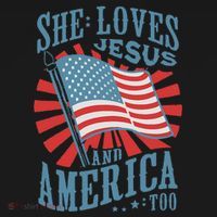 She Loves Jesus And America Too Fourth Of July Women's Hoodie thumb 2