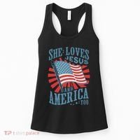 She Loves Jesus And America Too Fourth Of July Women's Tank Top thumb 0