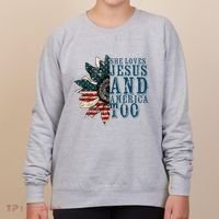 She Loves Jesus And America Too Women's Sweatshirt thumb 0