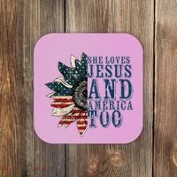 She Loves Jesus And America Too Coaster thumb 0