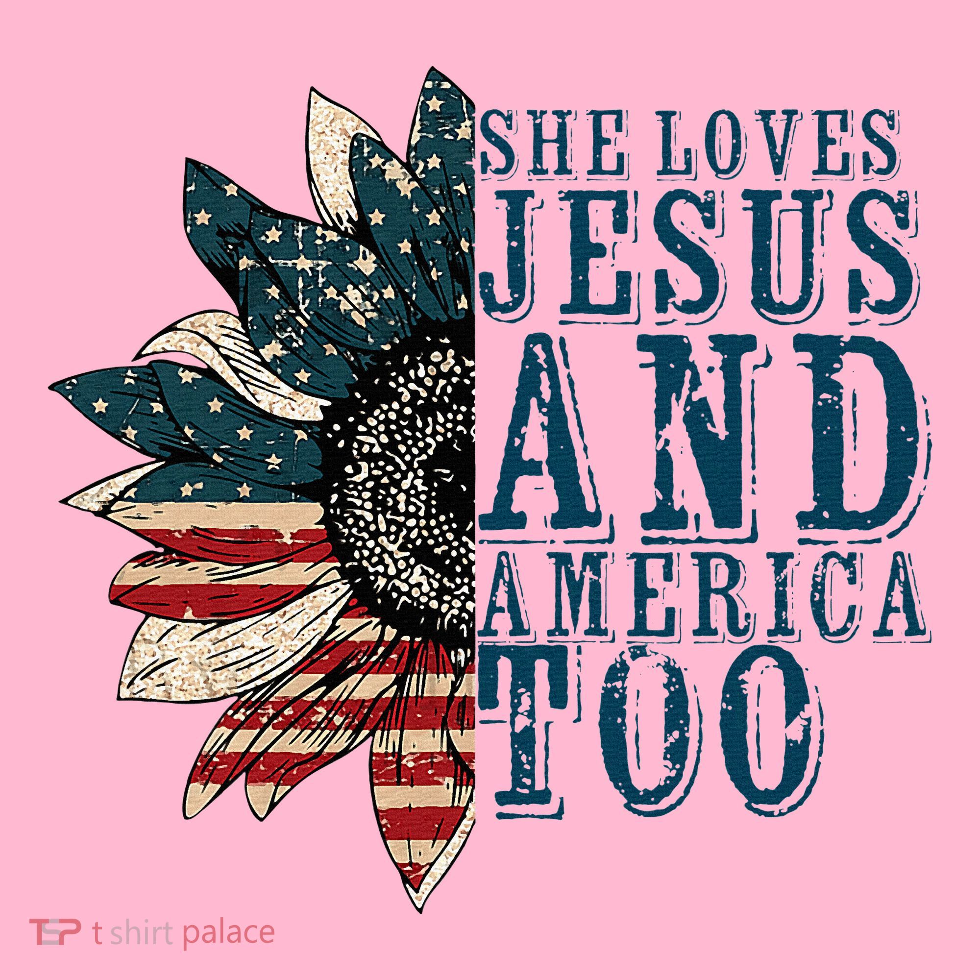 She Loves Jesus And America Too Coaster