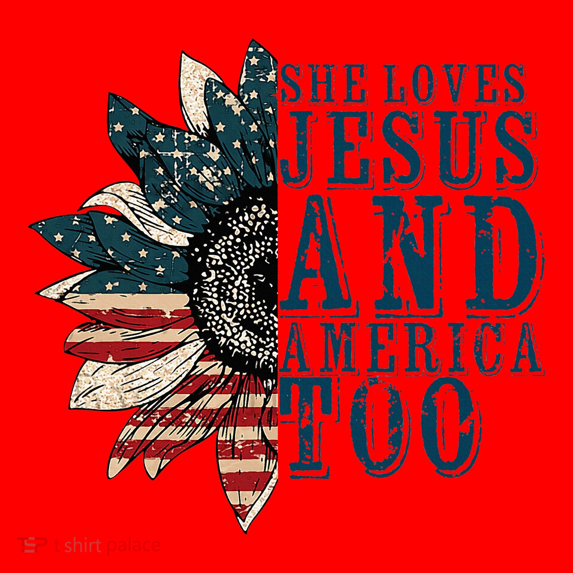 She Loves Jesus And America Too Santa Hat