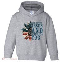 She Loves Jesus And America Too Toddler Hoodie thumb 0
