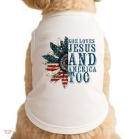 She Loves Jesus And America Too Doggie Tank thumb 0