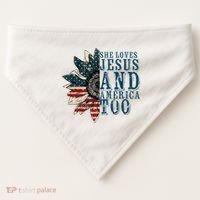 She Loves Jesus And America Too USA-Made Doggie Bandana thumb 0