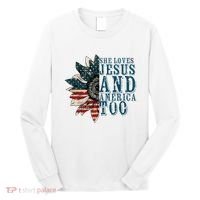 She Loves Jesus And America Too Long Sleeve Shirt thumb 0