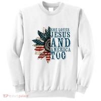 She Loves Jesus And America Too Sweatshirt thumb 0