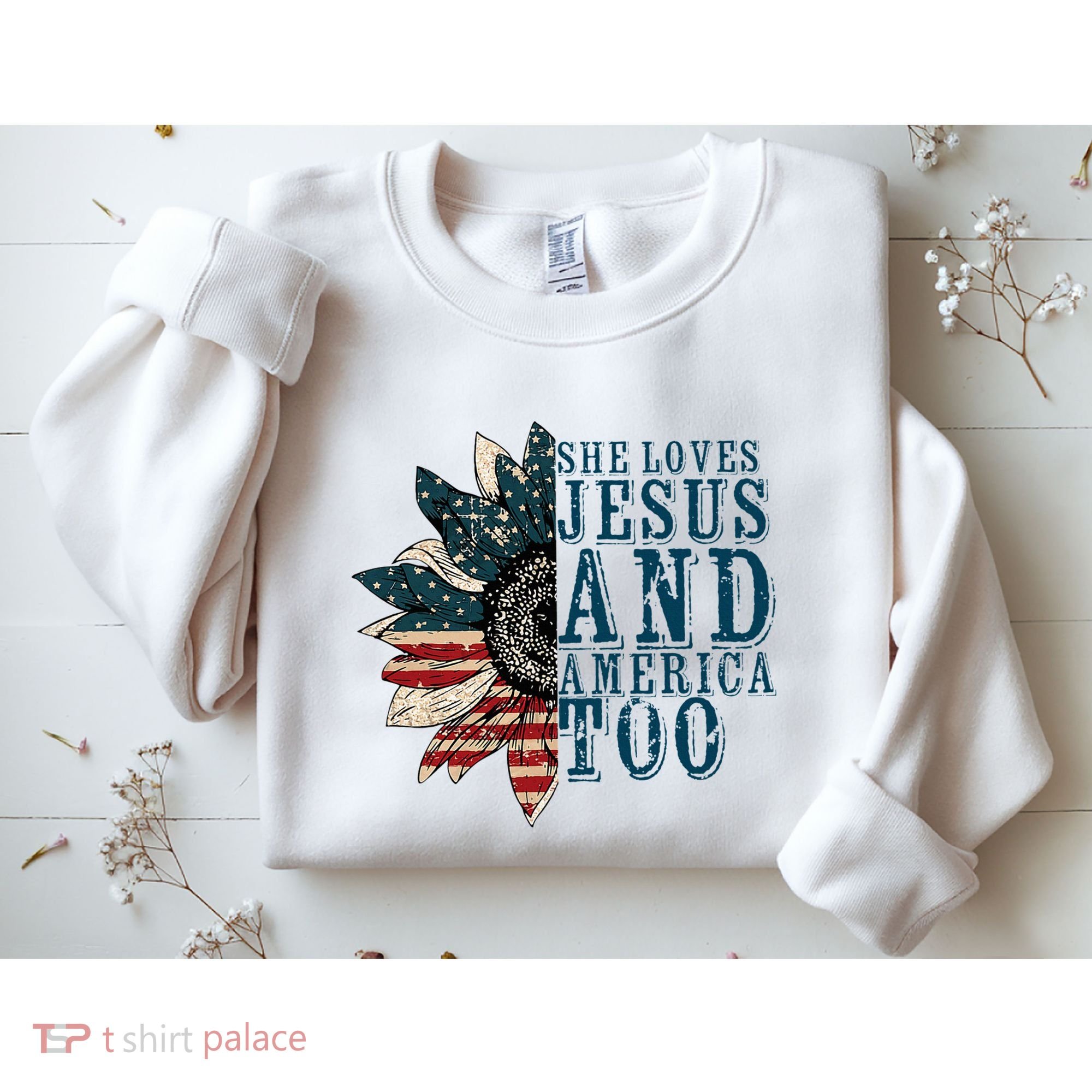She Loves Jesus And America Too Sweatshirt