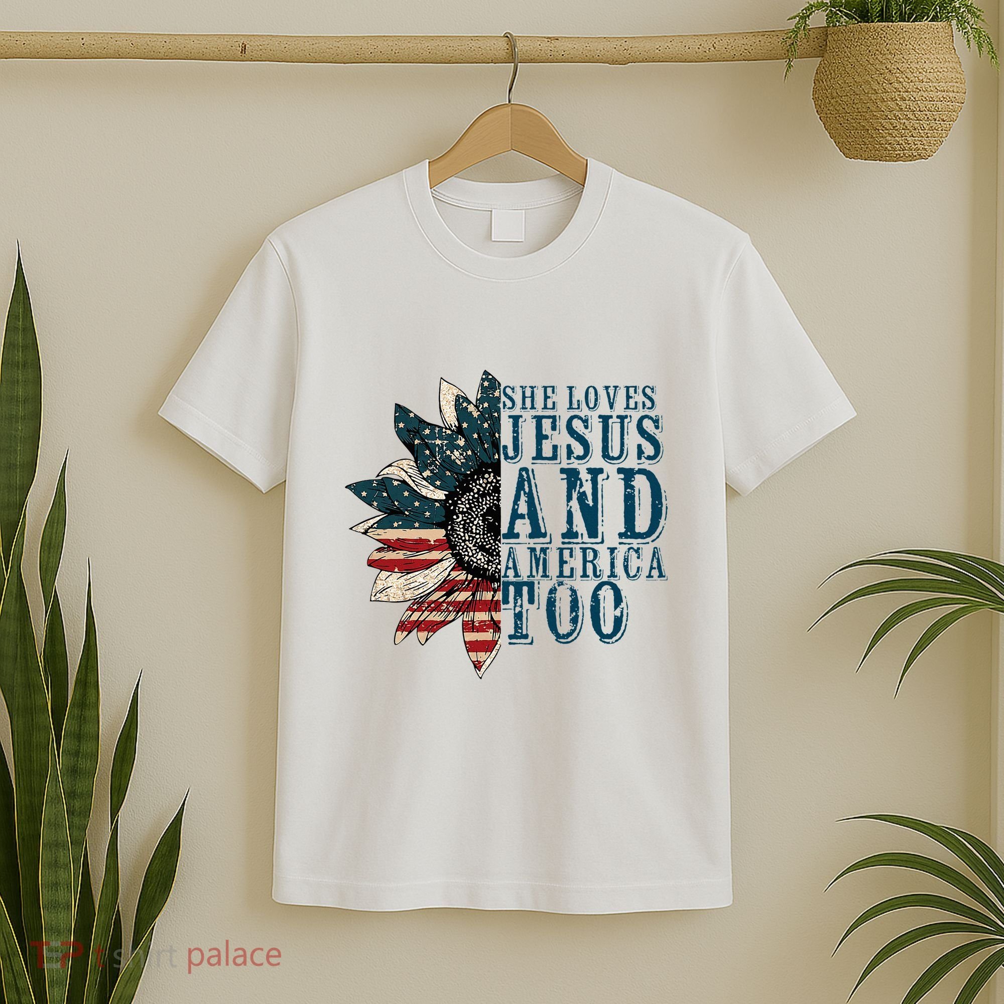 She Loves Jesus And America Too T-Shirt