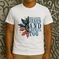 She Loves Jesus And America Too T-Shirt thumb 3