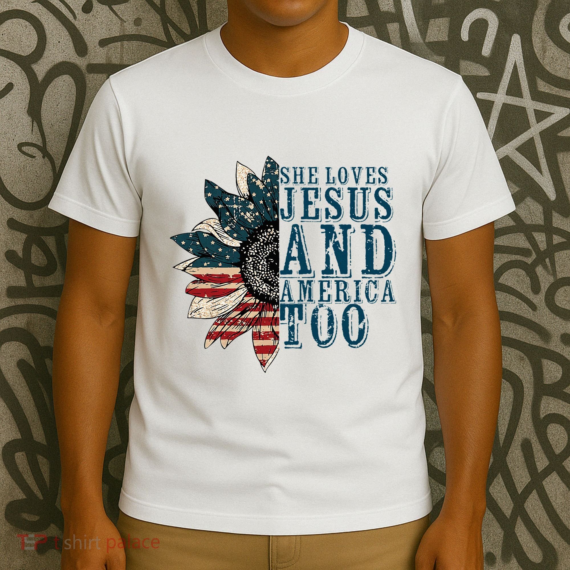 She Loves Jesus And America Too T-Shirt