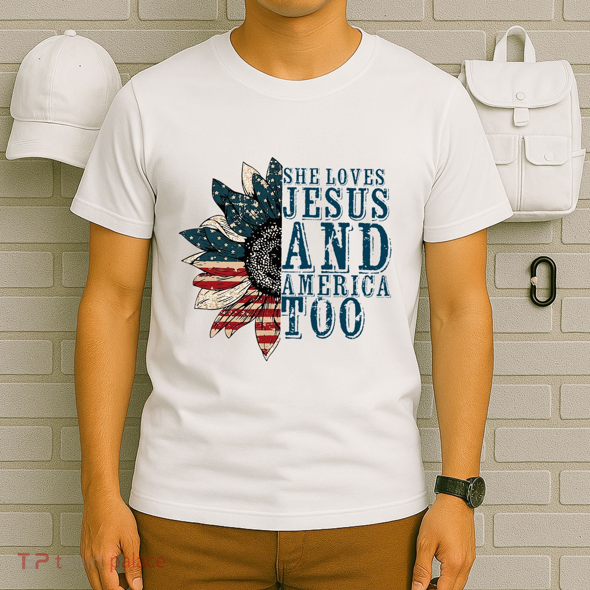 She Loves Jesus And America Too T-Shirt