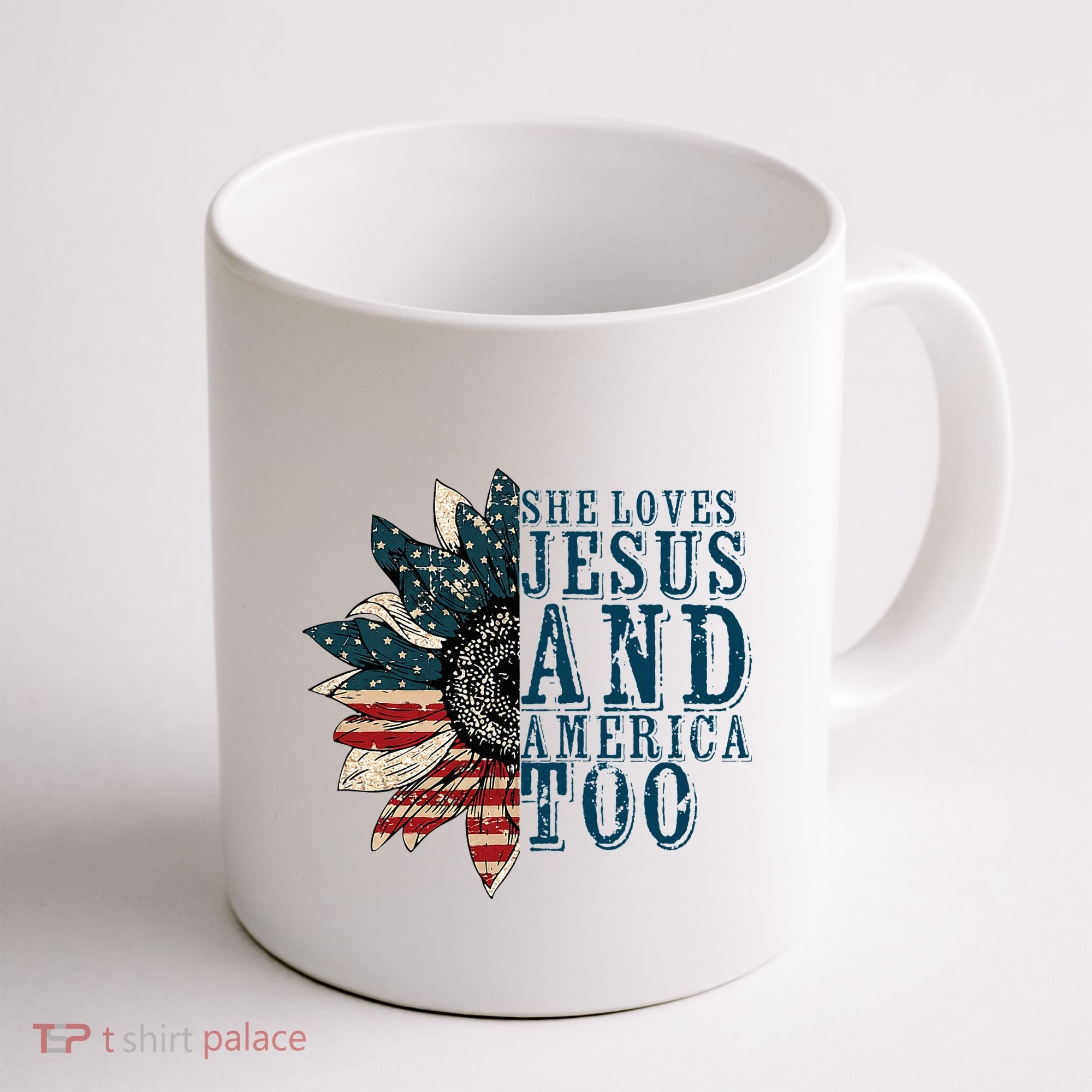 She Loves Jesus And America Too Coffee Mug