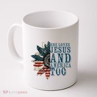 She Loves Jesus And America Too Coffee Mug thumb 0