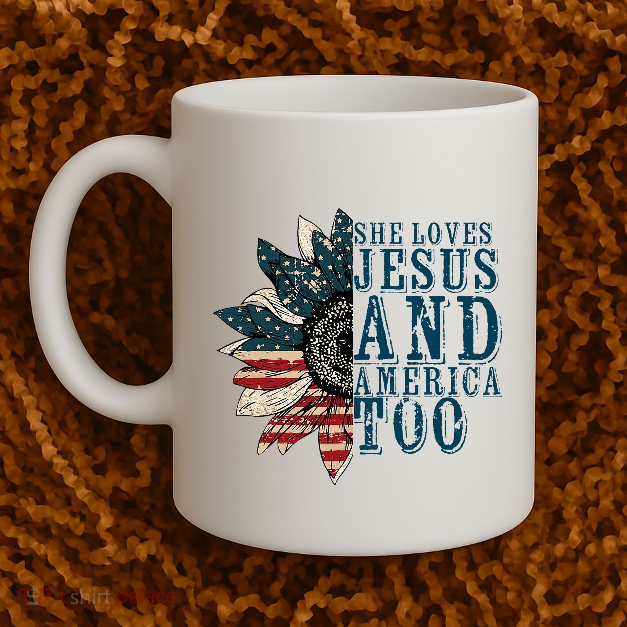 She Loves Jesus And America Too Coffee Mug