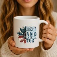 She Loves Jesus And America Too Coffee Mug thumb 3