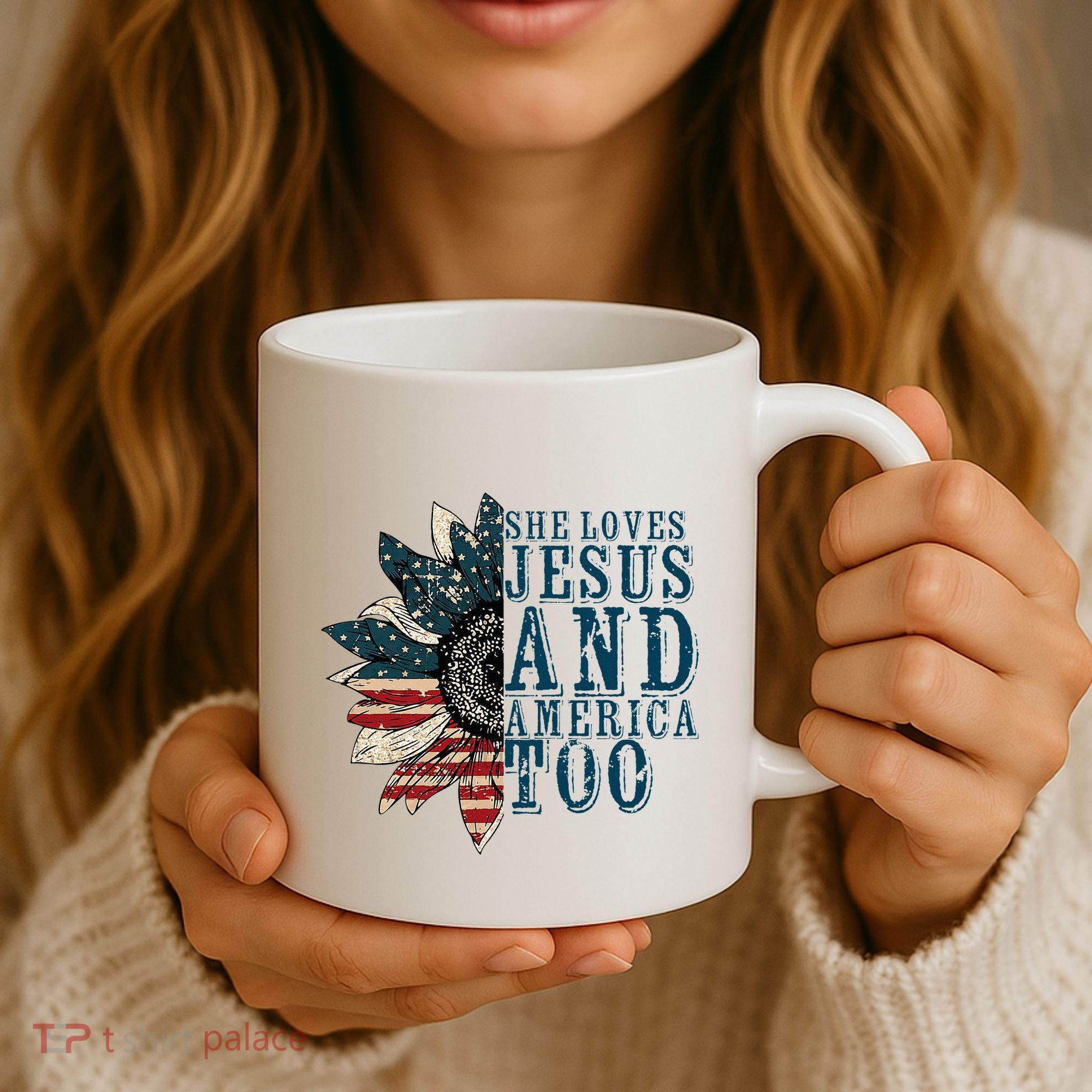 She Loves Jesus And America Too Coffee Mug