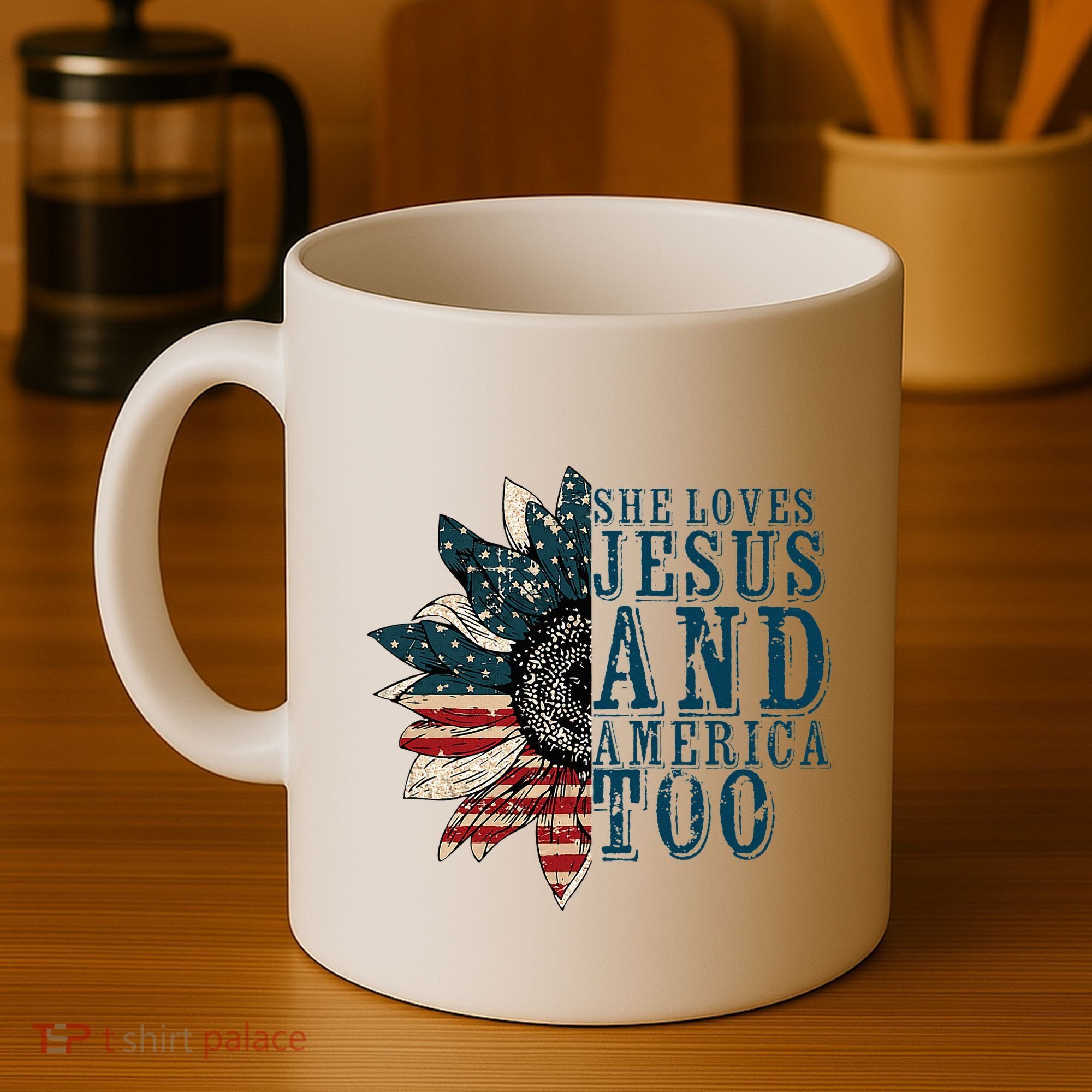 She Loves Jesus And America Too Coffee Mug