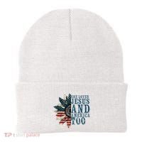 She Loves Jesus And America Too Beanie thumb 0