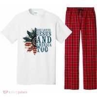 She Loves Jesus And America Too Pajama Set thumb 0