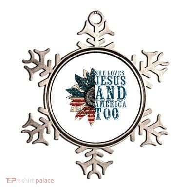 She Loves Jesus And America Too Ornament