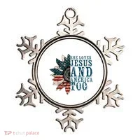 She Loves Jesus And America Too Ornament thumb 0