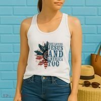 She Loves Jesus And America Too Women's Tank Top thumb 2