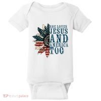 She Loves Jesus And America Too Baby Bodysuit thumb 0