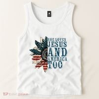 She Loves Jesus And America Too Tank Top thumb 2
