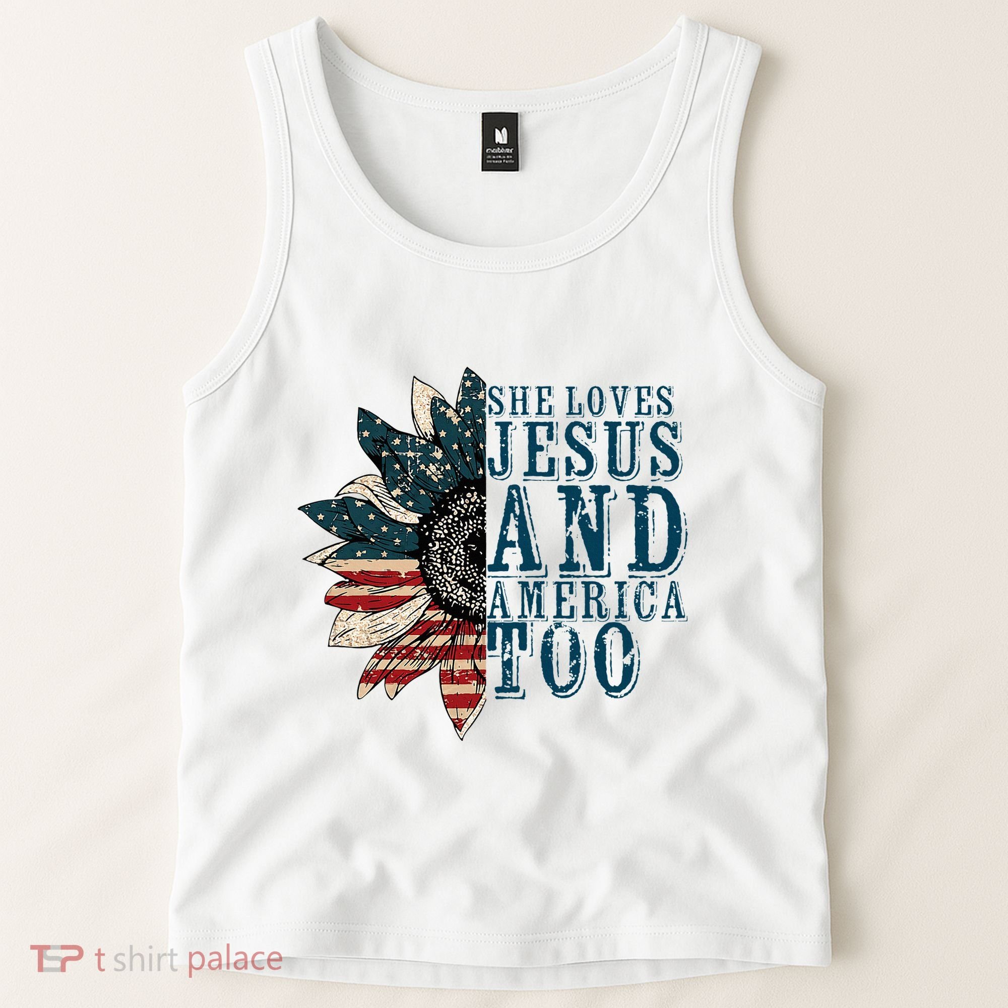 She Loves Jesus And America Too Tank Top