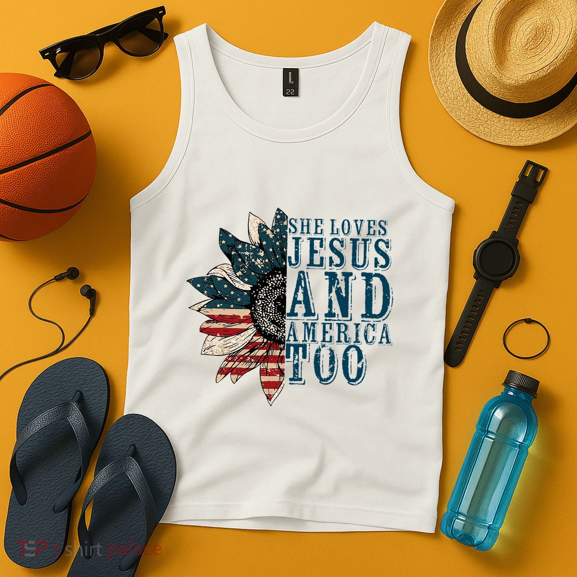She Loves Jesus And America Too Tank Top