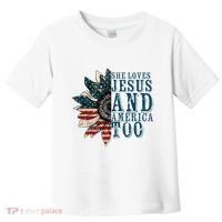 She Loves Jesus And America Too Toddler T-Shirt thumb 0