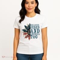 She Loves Jesus And America Too Women's T-Shirt thumb 4