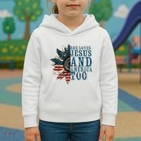 She Loves Jesus And America Too Kids Hoodie thumb 3