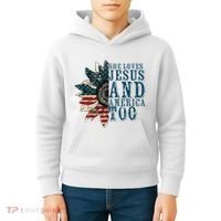 She Loves Jesus And America Too Kids Hoodie thumb 4
