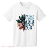 She Loves Jesus And America Too Kids T-Shirt thumb 0