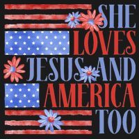 She Loves Jesus  America Too USA American Flag Daisy Flower Women's Hoodie thumb 2