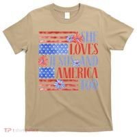 She Loves Jesus  America Too USA American Flag Daisy Flower T-Shirt thumb 0