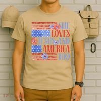 She Loves Jesus  America Too USA American Flag Daisy Flower T-Shirt thumb 6