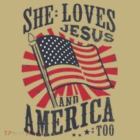 She Loves Jesus And America Too Flag Christian T-Shirt thumb 7
