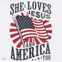 She Loves Jesus And America Too Flag Christian Women's Hoodie thumb 2