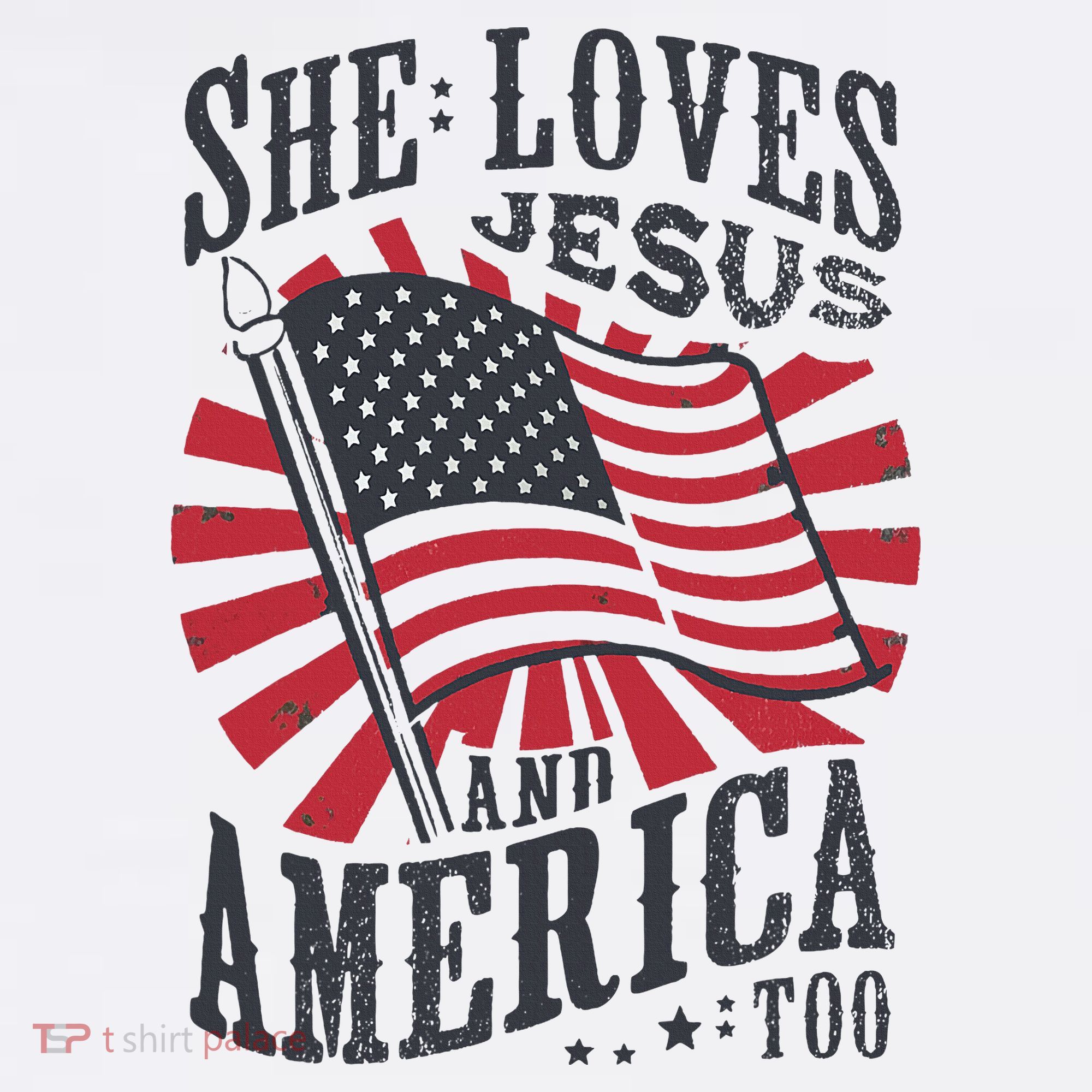 She Loves Jesus And America Too Flag Christian Women's Hoodie