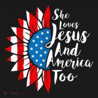 She Loves Jesus And America Too 4th Of July Sunflower Women's Tank Top thumb 5